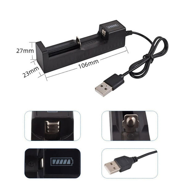 Зарядное устройство для аккумуляторов 18650 USB Charger 1X - № 1 Зарядное устройство для аккумуляторов 18650 USB Charger 1X - № 1