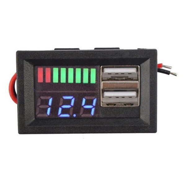 Зарядний пристрій для акумуляторів Dual USB 5V 2A Battery Capacity Indicator BLUE - № 1 Зарядний пристрій для акумуляторів Dual USB 5V 2A Battery Capacity Indicator BLUE - № 1