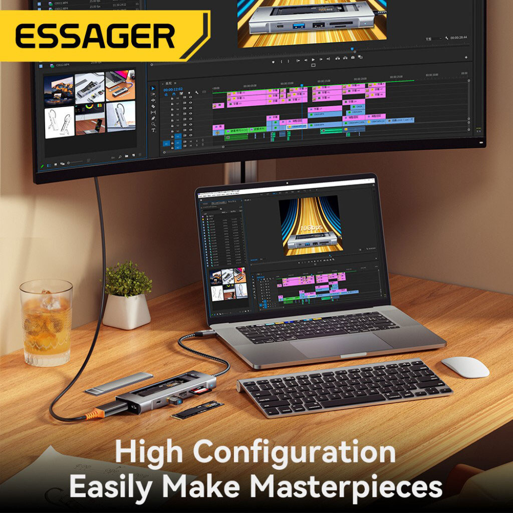 USB-хаб Essager EHB08-QK0G-Z, Серебряный - № 5 USB-хаб Essager EHB08-QK0G-Z, Серебряный - № 5