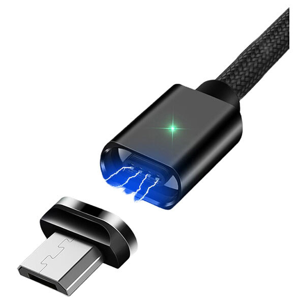 Кабель Essager Magic Power Magnetic EXCCXM-ML01, MicroUSB, 1.0 м., Черный - № 2 Кабель Essager Magic Power Magnetic EXCCXM-ML01, MicroUSB, 1.0 м., Черный - № 2