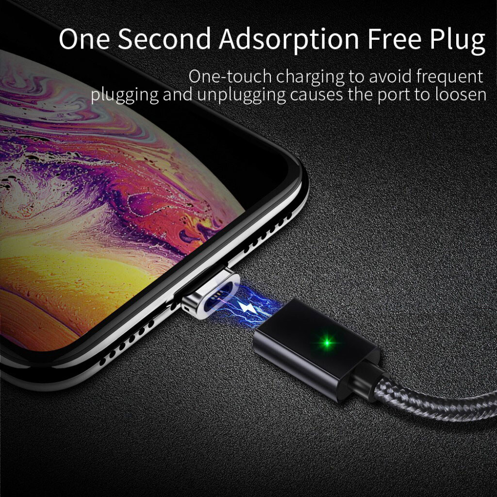 Кабель Essager Magic Power Magnetic EXCCXM-ML01, MicroUSB, 1.0 м., Черный - № 4 Кабель Essager Magic Power Magnetic EXCCXM-ML01, MicroUSB, 1.0 м., Черный - № 4