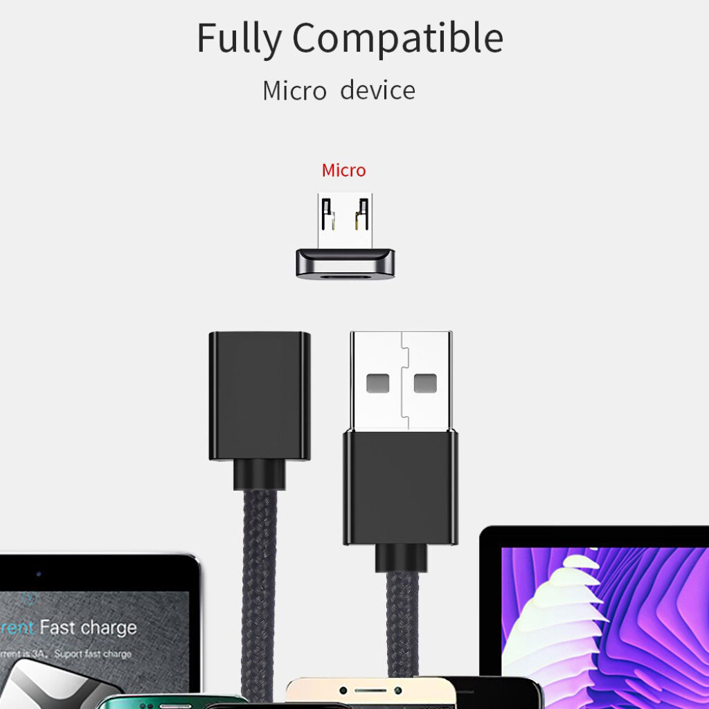 Кабель Essager Magic Power Magnetic EXCCXM-ML01, MicroUSB, 1.0 м., Черный - № 11 Кабель Essager Magic Power Magnetic EXCCXM-ML01, MicroUSB, 1.0 м., Черный - № 11