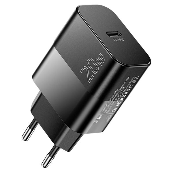 СЗУ Essager Travel Charger E20JSB1-SYTT1-T, С кабелем, Type-C, Черный - № 2 СЗУ Essager Travel Charger E20JSB1-SYTT1-T, С кабелем, Type-C, Черный - № 2