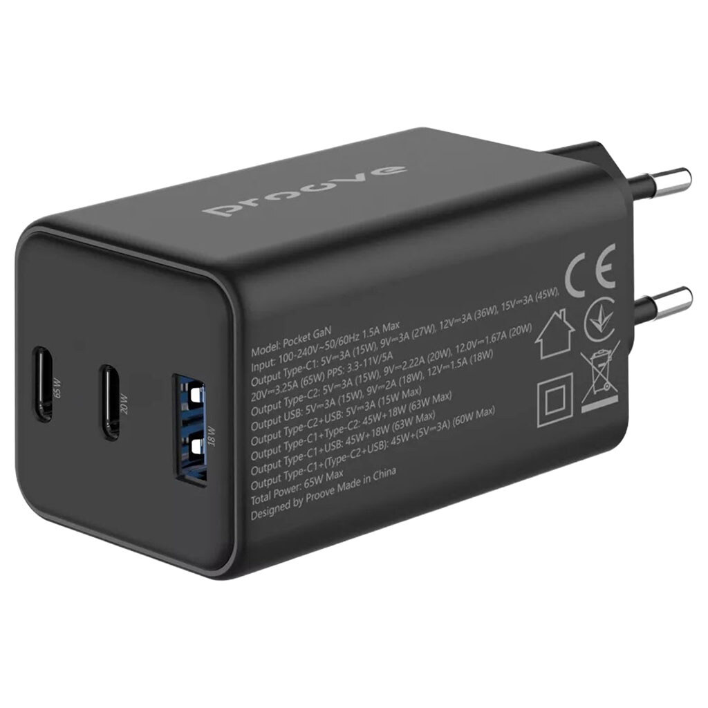 СЗУ Proove Pocket GaN WCPG65121201, Черный - № 3 СЗУ Proove Pocket GaN WCPG65121201, Черный - № 3
