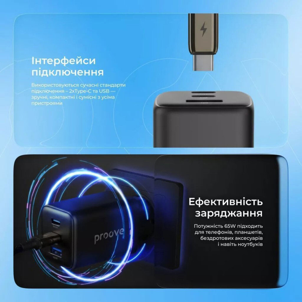 СЗУ Proove Pocket GaN WCPG65121201, Черный - № 7 СЗУ Proove Pocket GaN WCPG65121201, Черный - № 7