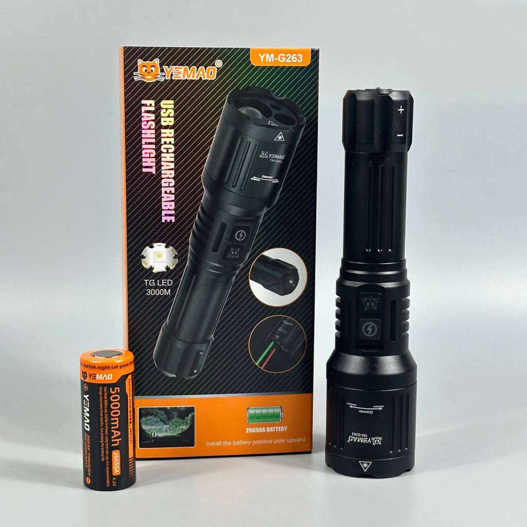 Фонарик Yemao YM-G263, Черный - № 9 Фонарик Yemao YM-G263, Черный - № 9