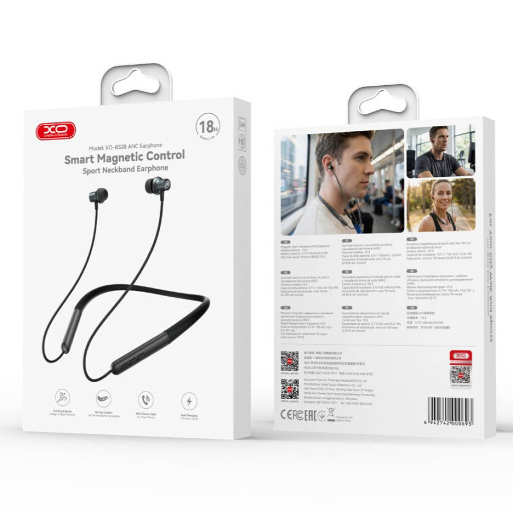Bluetooth-гарнитура XO BS38, Стерео, Черный - № 7 Bluetooth-гарнитура XO BS38, Стерео, Черный - № 7