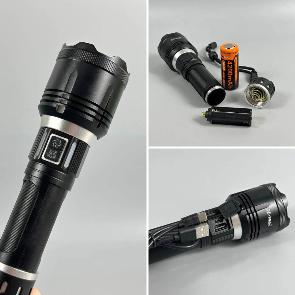 Тактический фонарь Yemao YM-B631-D, Черный - № 5 Тактический фонарь Yemao YM-B631-D, Черный - № 5