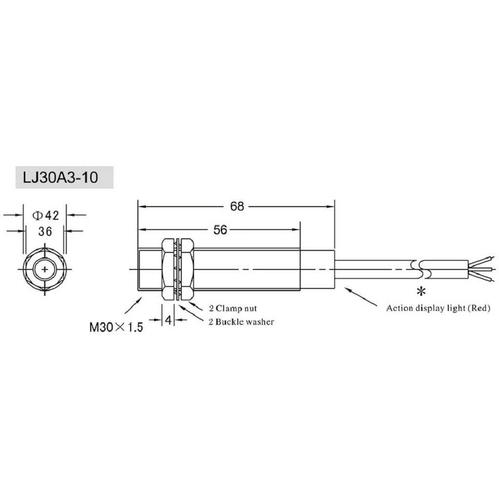 Датчик приближения LJ30A3-10-Z/AX 30mm NPN NC Индуктивный - № 2 Датчик приближения LJ30A3-10-Z/AX 30mm NPN NC Индуктивный - № 2