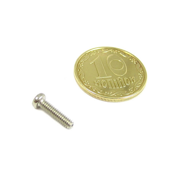 Гвинт металевий, полукругла головка під крест PM2*8MM (100pcs) - № 2 Гвинт металевий, полукругла головка під крест PM2*8MM (100pcs) - № 2