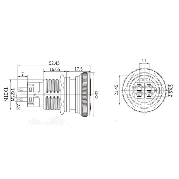 Кнопка антивандальна LB22M5.1-M11Z-S - № 2 Кнопка антивандальна LB22M5.1-M11Z-S - № 2