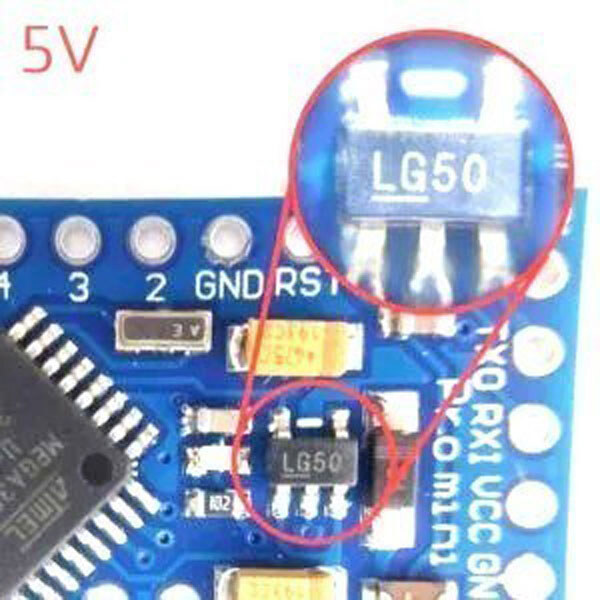 Налагоджувальна плата Arduino Pro Mini ATmega328 5V - № 2 Налагоджувальна плата Arduino Pro Mini ATmega328 5V - № 2