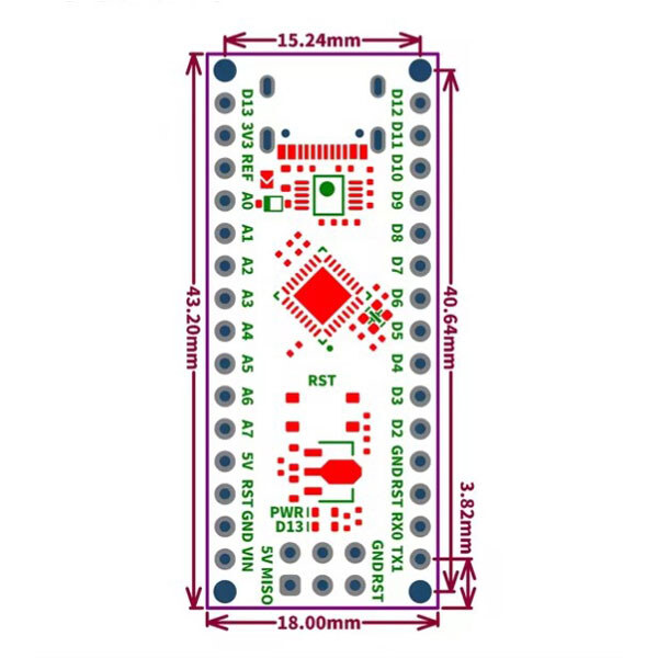 Отладочная плата ATmega328P-MU Mini Core Board - № 2 Отладочная плата ATmega328P-MU Mini Core Board - № 2