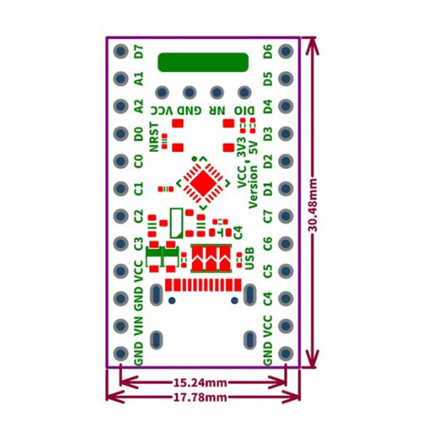 Отладочная плата CH32V006F8U6-5.0V Mini Core Board - № 2 Отладочная плата CH32V006F8U6-5.0V Mini Core Board - № 2