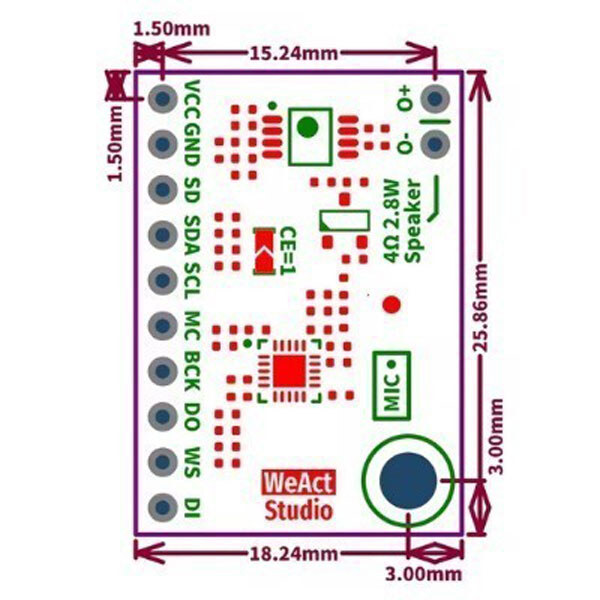 Налагоджувальна плата ES8311 NS4150B Mono Audio Codec Module - № 2 Налагоджувальна плата ES8311 NS4150B Mono Audio Codec Module - № 2