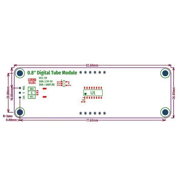 Отладочная плата TM1652 0.8 Inch 8.8:8.8. BLUE - № 2 Отладочная плата TM1652 0.8 Inch 8.8:8.8. BLUE - № 2