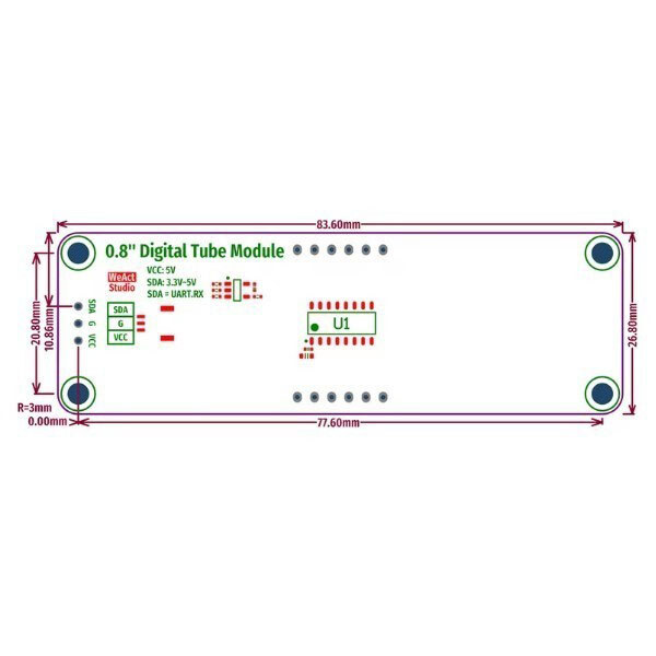 Отладочная плата TM1652 0.8 Inch 8.8:8.8. RED - № 2 Отладочная плата TM1652 0.8 Inch 8.8:8.8. RED - № 2