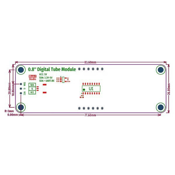 Налагоджувальна плата TM1652 0.8 Inch 8.8:8.8. WHITE - № 2 Налагоджувальна плата TM1652 0.8 Inch 8.8:8.8. WHITE - № 2