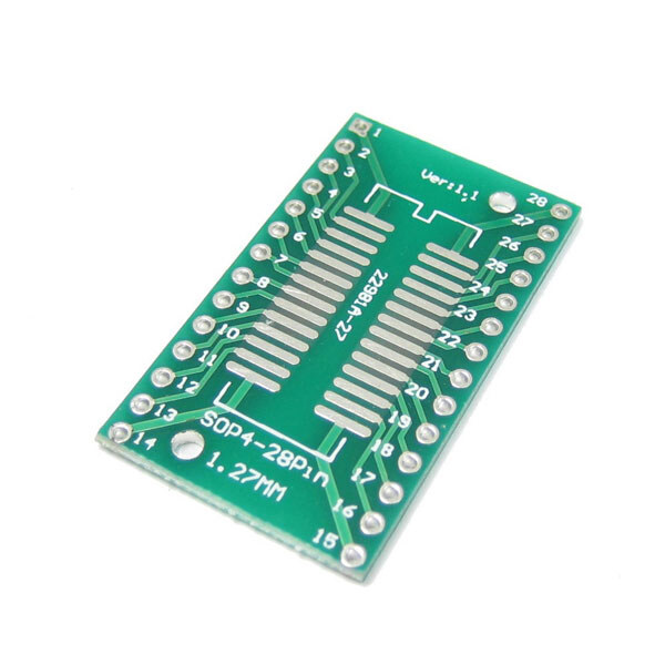 Макетная плата - адаптер MAKET-PCB-SO28xTSSOP28-DIP28 - № 2 Макетная плата - адаптер MAKET-PCB-SO28xTSSOP28-DIP28 - № 2