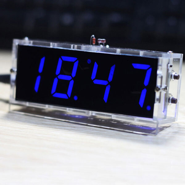 Электронный набор CLOCK-4DIG-KIT-BLUE - № 1 Электронный набор CLOCK-4DIG-KIT-BLUE - № 1