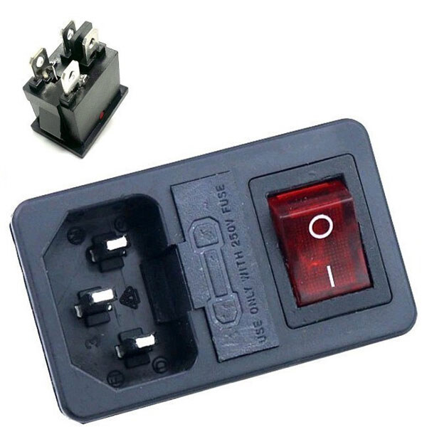 Роз'єм живлення 220v ACFH-RED-4pin - № 1 Роз'єм живлення 220v ACFH-RED-4pin - № 1
