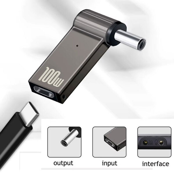 USB Адаптер Type-C to DC Adapter 100W 7.4x5.0mm for HP - № 1 USB Адаптер Type-C to DC Adapter 100W 7.4x5.0mm for HP - № 1