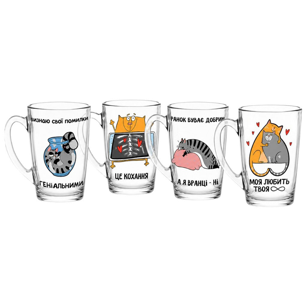 Чашка скляна Galleryglass серія "Не турбуйте", 330 мл - № 2 Чашка скляна Galleryglass серія "Не турбуйте", 330 мл - № 2