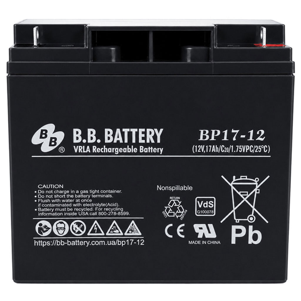 Аккумулятор ACC 12V 17Ah BP 17-12, Черный - № 1 Аккумулятор ACC 12V 17Ah BP 17-12, Черный - № 1