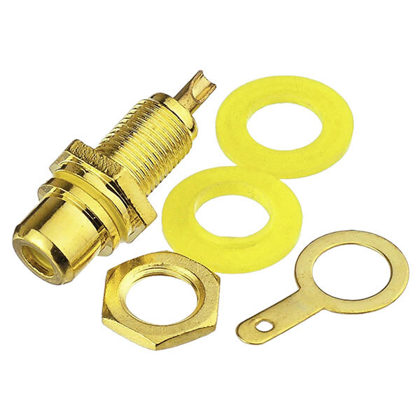Гніздо на панель HD-0002RCA Gold, Жовтий - № 3 Гніздо на панель HD-0002RCA Gold, Жовтий - № 3