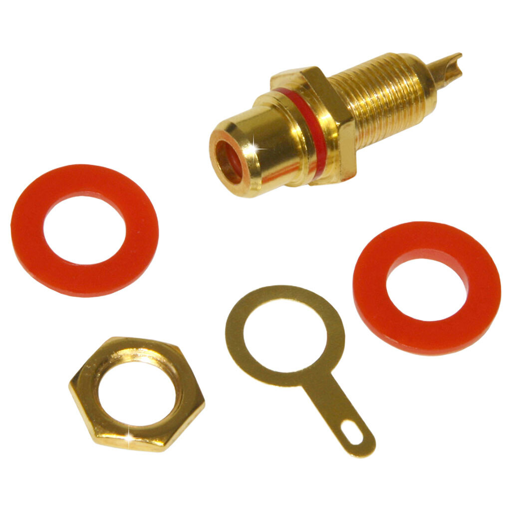 Гніздо на панель HD-0002rca Gold, Червоний - № 2 Гніздо на панель HD-0002rca Gold, Червоний - № 2
