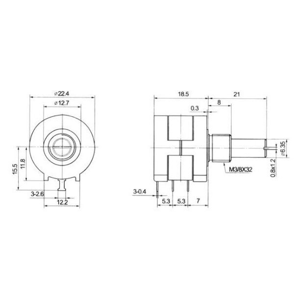Потенциометр многооборотный 10K 3590S 3/8" - № 3 Потенциометр многооборотный 10K 3590S 3/8" - № 3