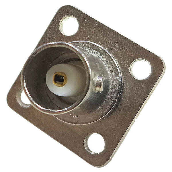 Разъем BNC female на корпус с фланцем 18,5x18,5 мм - № 1 Разъем BNC female на корпус с фланцем 18,5x18,5 мм - № 1
