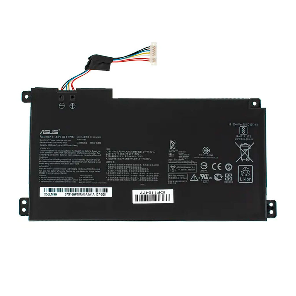 Акумулятор Asus B31N1912, High quality, Чорний - № 1 Акумулятор Asus B31N1912, High quality, Чорний - № 1