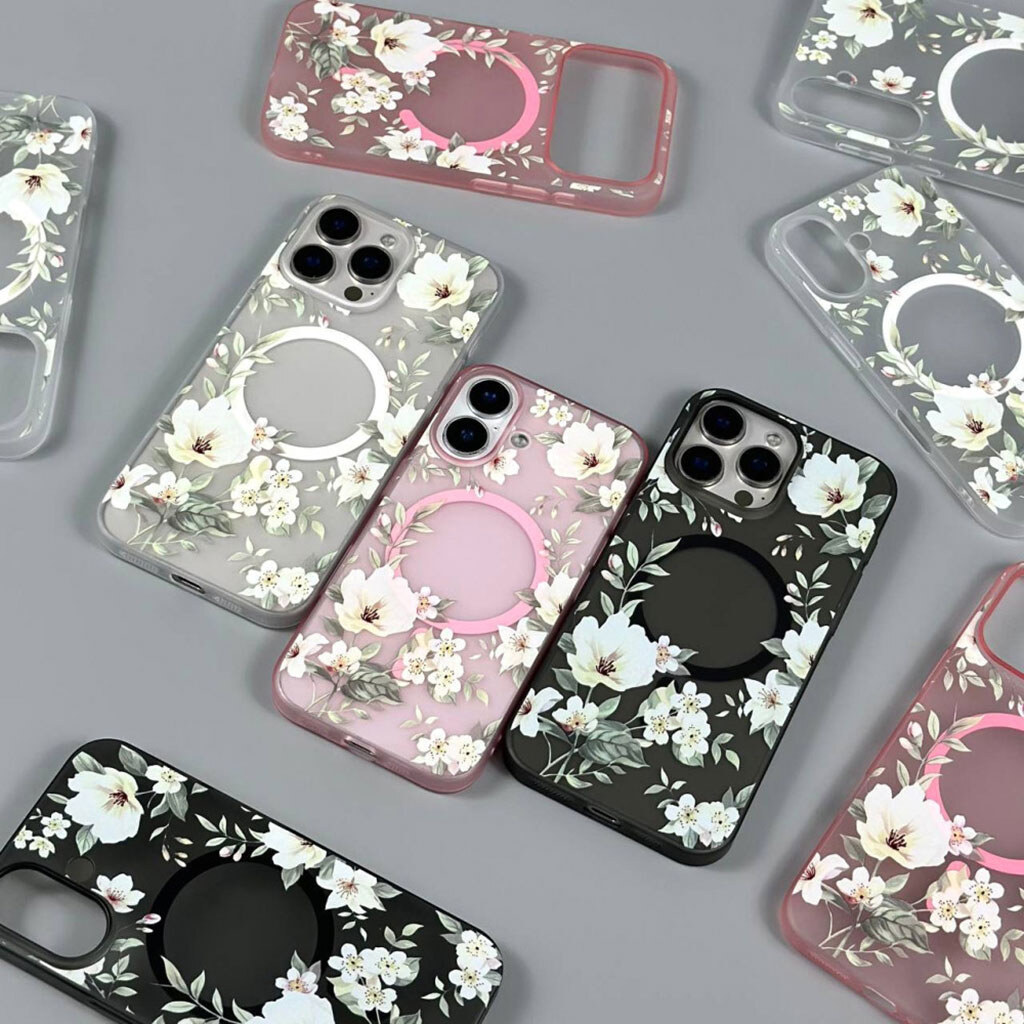 Чехол (накладка) Apple iPhone 15 Pro, Matte Spring Bloom, MagSafe, Розовый - № 10 Чехол (накладка) Apple iPhone 15 Pro, Matte Spring Bloom, MagSafe, Розовый - № 10