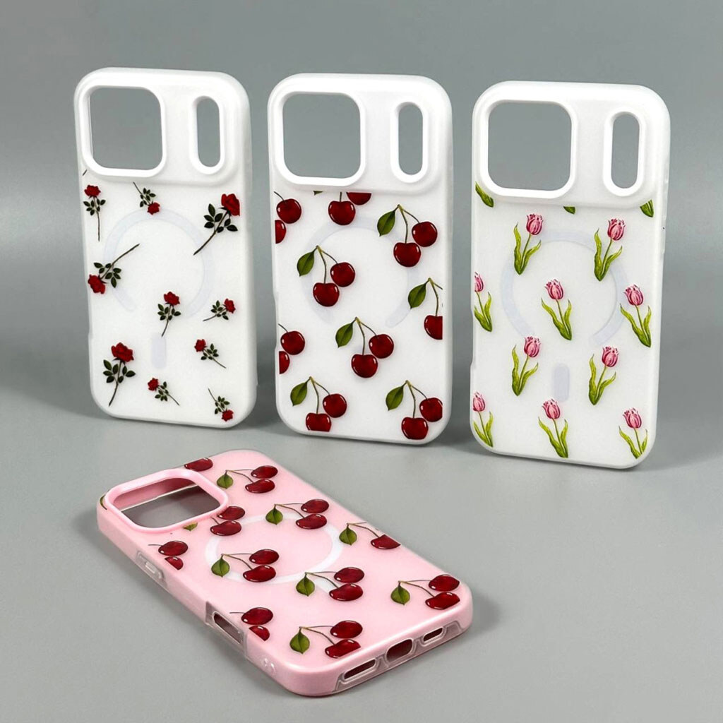 Чехол (накладка) Apple iPhone 15 Pro Max, Matte Summer Vibe, MagSafe, Pink Cherries, Рисунок - № 4 Чехол (накладка) Apple iPhone 15 Pro Max, Matte Summer Vibe, MagSafe, Pink Cherries, Рисунок - № 4