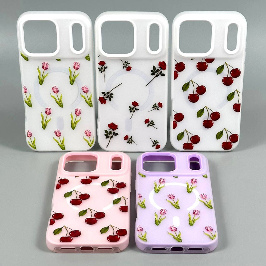Чехол (накладка) Samsung Galaxy A56 5G, Matte Summer Vibe, MagSafe, White Cherries, Рисунок - № 2 Чехол (накладка) Samsung Galaxy A56 5G, Matte Summer Vibe, MagSafe, White Cherries, Рисунок - № 2