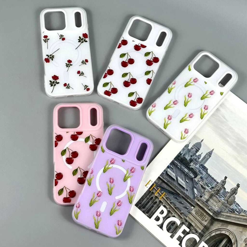 Чехол (накладка) Samsung Galaxy A56 5G, Matte Summer Vibe, MagSafe, White Cherries, Рисунок - № 5 Чехол (накладка) Samsung Galaxy A56 5G, Matte Summer Vibe, MagSafe, White Cherries, Рисунок - № 5