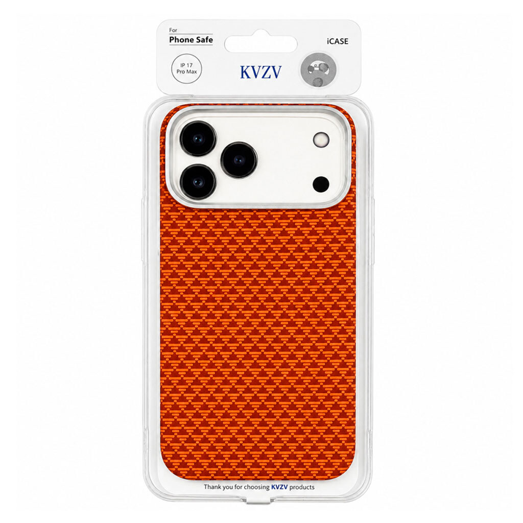Чехол (накладка) Apple iPhone 16 Pro Max, KVZV Triangular Pattern, MagSafe, Оранжевый - № 2 Чехол (накладка) Apple iPhone 16 Pro Max, KVZV Triangular Pattern, MagSafe, Оранжевый - № 2