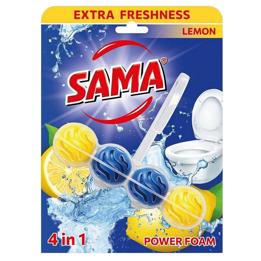Блок для очистки унитаза SAMA "Лимон", 65 г - № 1 Блок для очистки унитаза SAMA "Лимон", 65 г - № 1