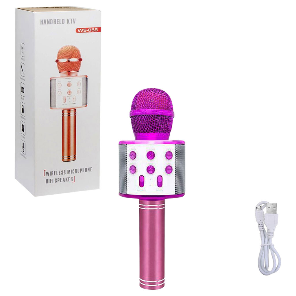 Бездротовий Bluetooth мікрофон караоке, Mic, Рожевий - № 2 Бездротовий Bluetooth мікрофон караоке, Mic, Рожевий - № 2