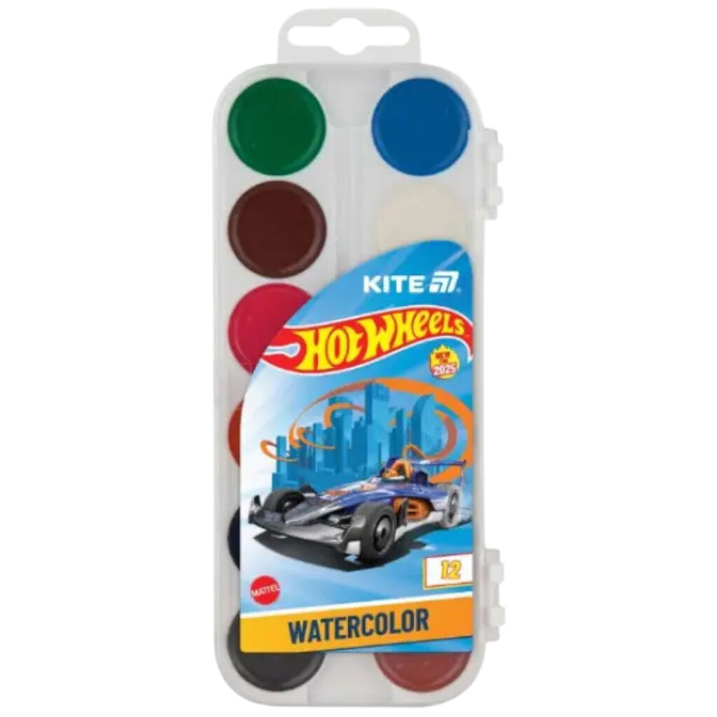 Фарби акварельні "Hot Wheels", 12 кол., Kite - № 1 Фарби акварельні "Hot Wheels", 12 кол., Kite - № 1