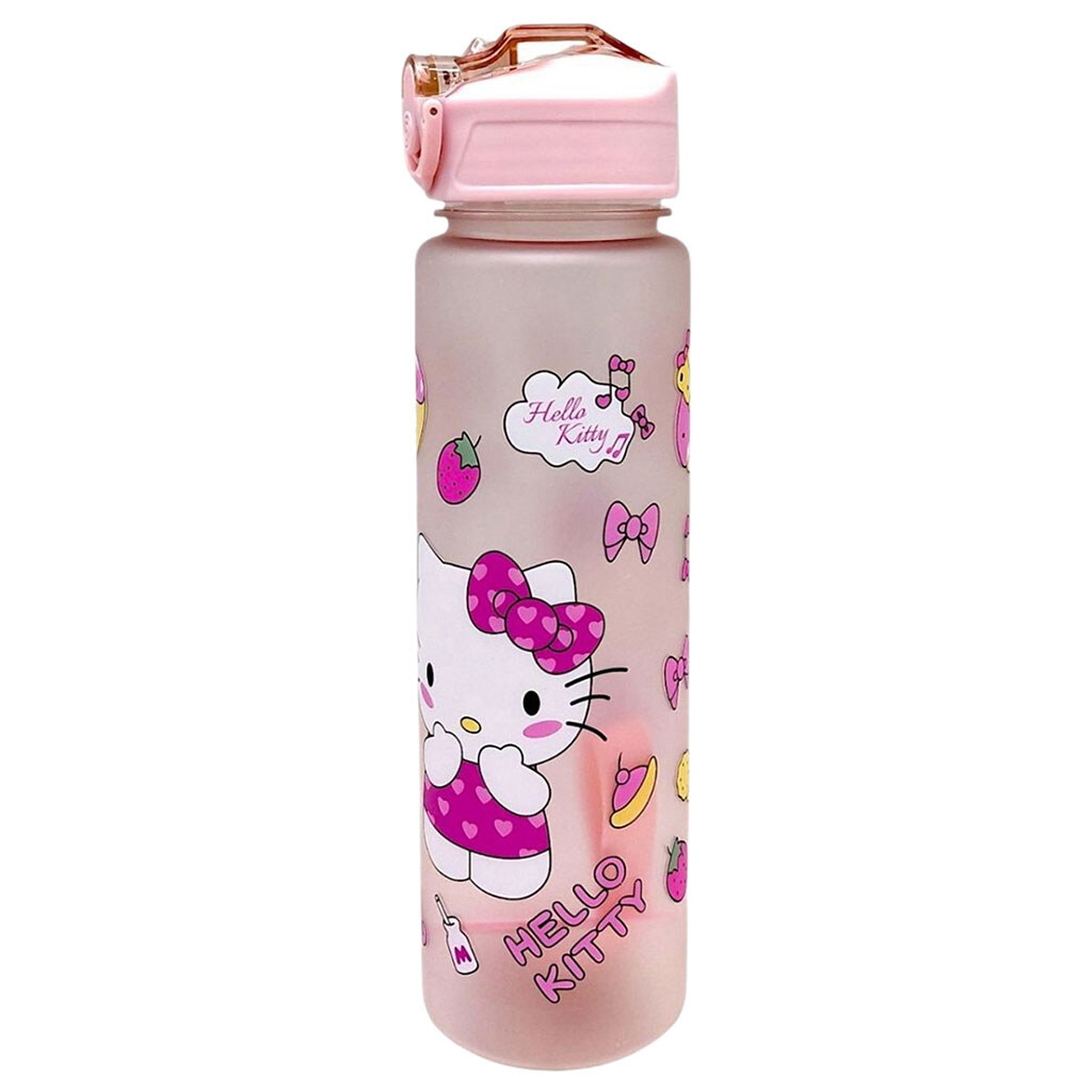 Бутылка для воды "Sanrio: HelloKitty", емкость 750 мл, пластиковая, трубочка, ремешок, в пакете, Mic, Розовый - № 1 Бутылка для воды "Sanrio: HelloKitty", емкость 750 мл, пластиковая, трубочка, ремешок, в пакете, Mic, Розовый - № 1