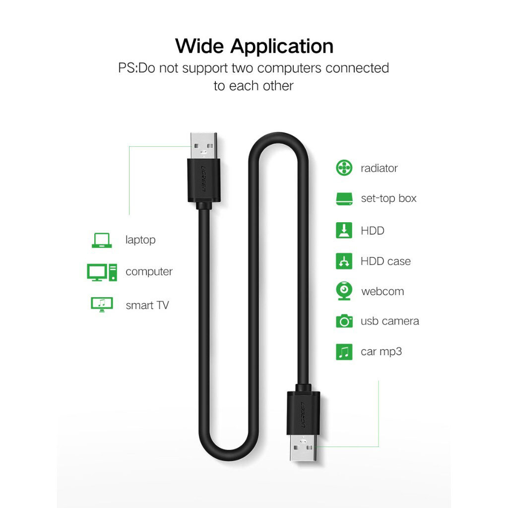 Кабель Ugreen US102, USB, 0.5 м., Чорний - № 6 Кабель Ugreen US102, USB, 0.5 м., Чорний - № 6