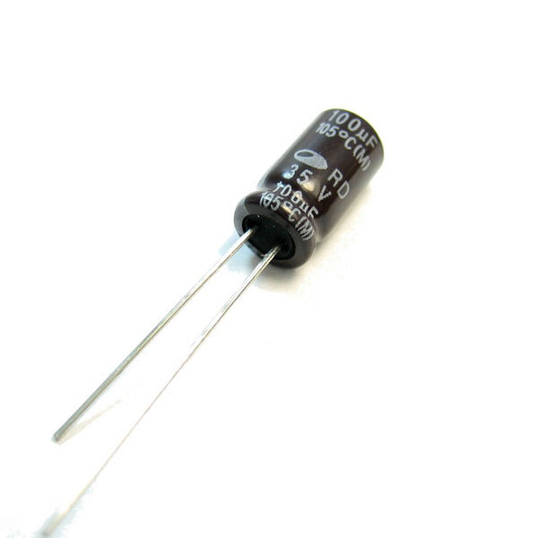 Конденсатор электролитический ECAP-RD-100mkf - 35v (105°C) (RD) - № 1 Конденсатор электролитический ECAP-RD-100mkf - 35v (105°C) (RD) - № 1
