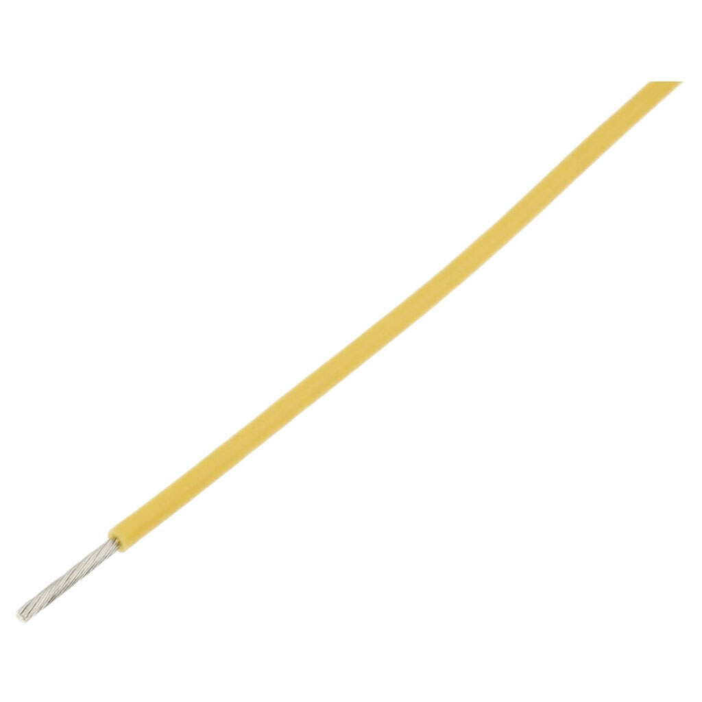 Провод многожильный лужёный AF-200, 0.2mm2, медь PTFE, Желтый - № 1 Провод многожильный лужёный AF-200, 0.2mm2, медь PTFE, Желтый - № 1