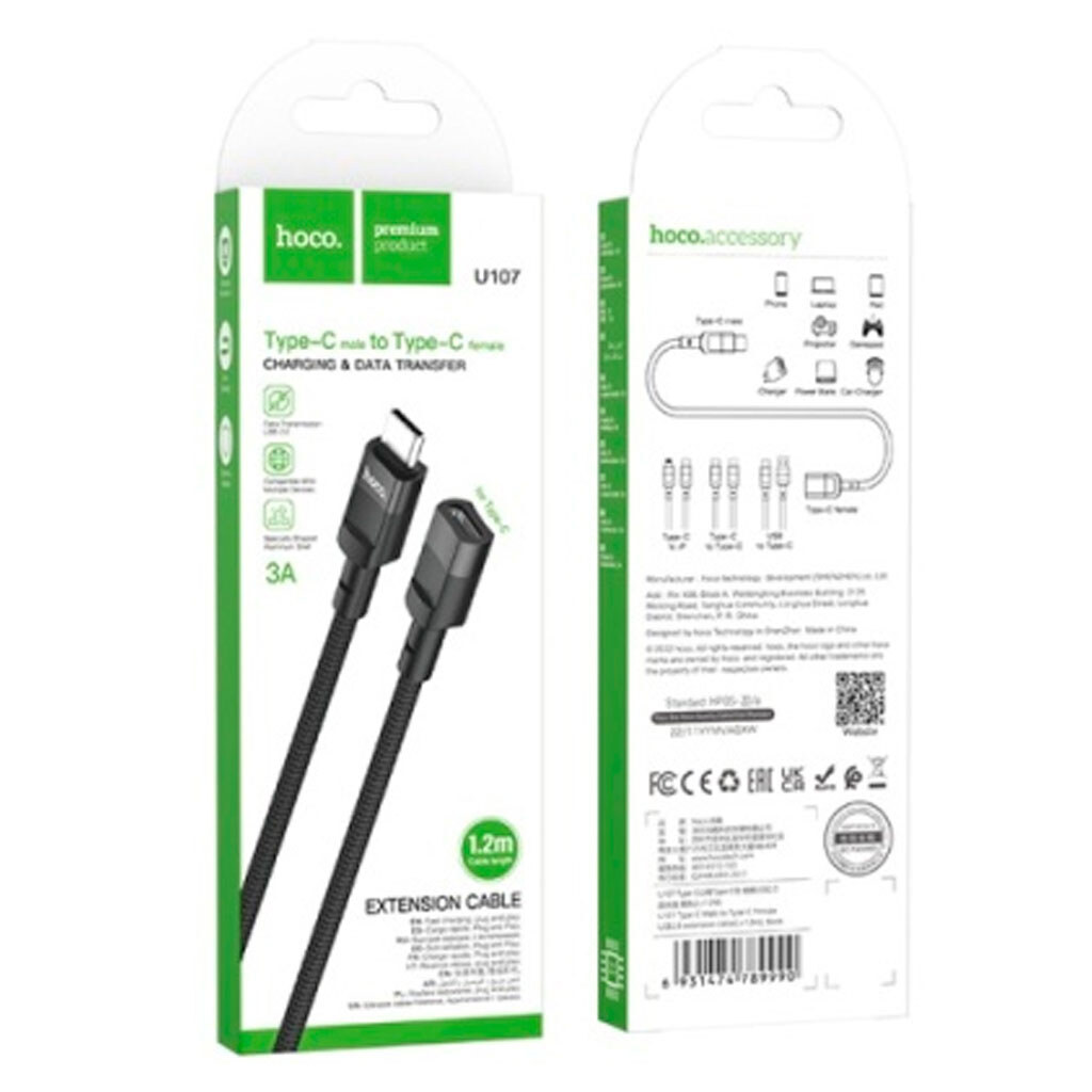 USB кабель Hoco U107, Type-C, 1.0 м., Чорний - № 7 USB кабель Hoco U107, Type-C, 1.0 м., Чорний - № 7