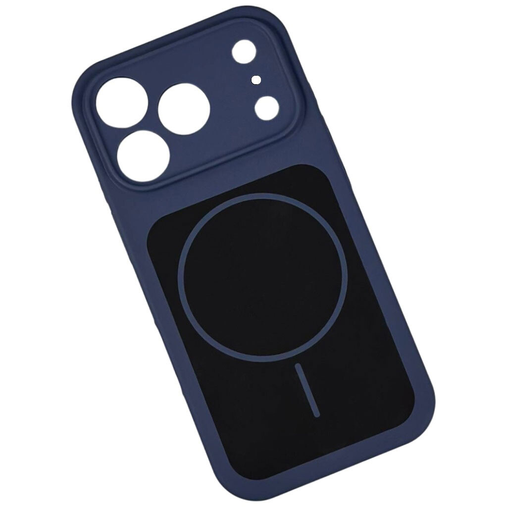 Чохол (накладка) Apple iPhone 12 Pro, Silicone Case Vision, Dark Blue, MagSafe, Синій - № 1 Чохол (накладка) Apple iPhone 12 Pro, Silicone Case Vision, Dark Blue, MagSafe, Синій - № 1