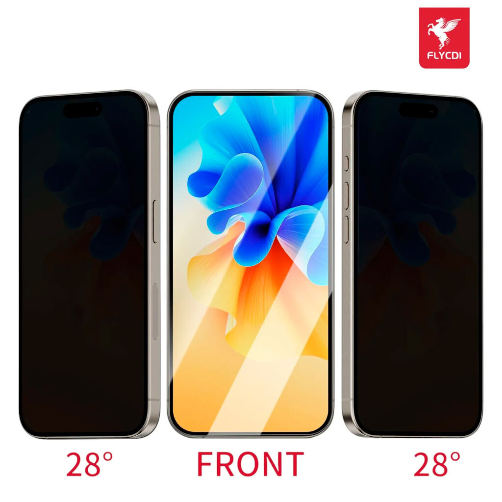 Защитное стекло Apple iPhone 14 Pro, FLYCDI, Антишпион, Черный - № 2 Защитное стекло Apple iPhone 14 Pro, FLYCDI, Антишпион, Черный - № 2