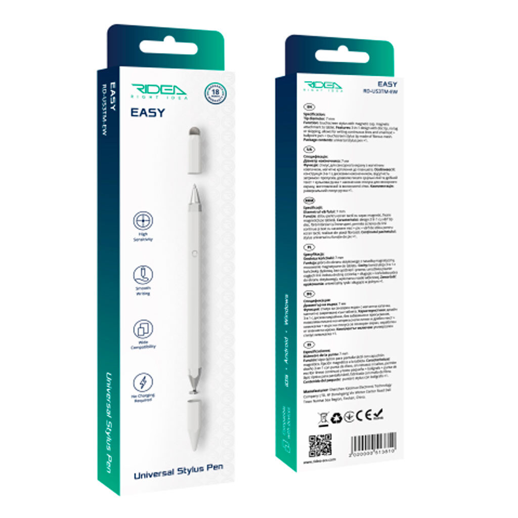 Стилус Ridea Easy Universal Stylus Pen, Білий - № 2 Стилус Ridea Easy Universal Stylus Pen, Білий - № 2