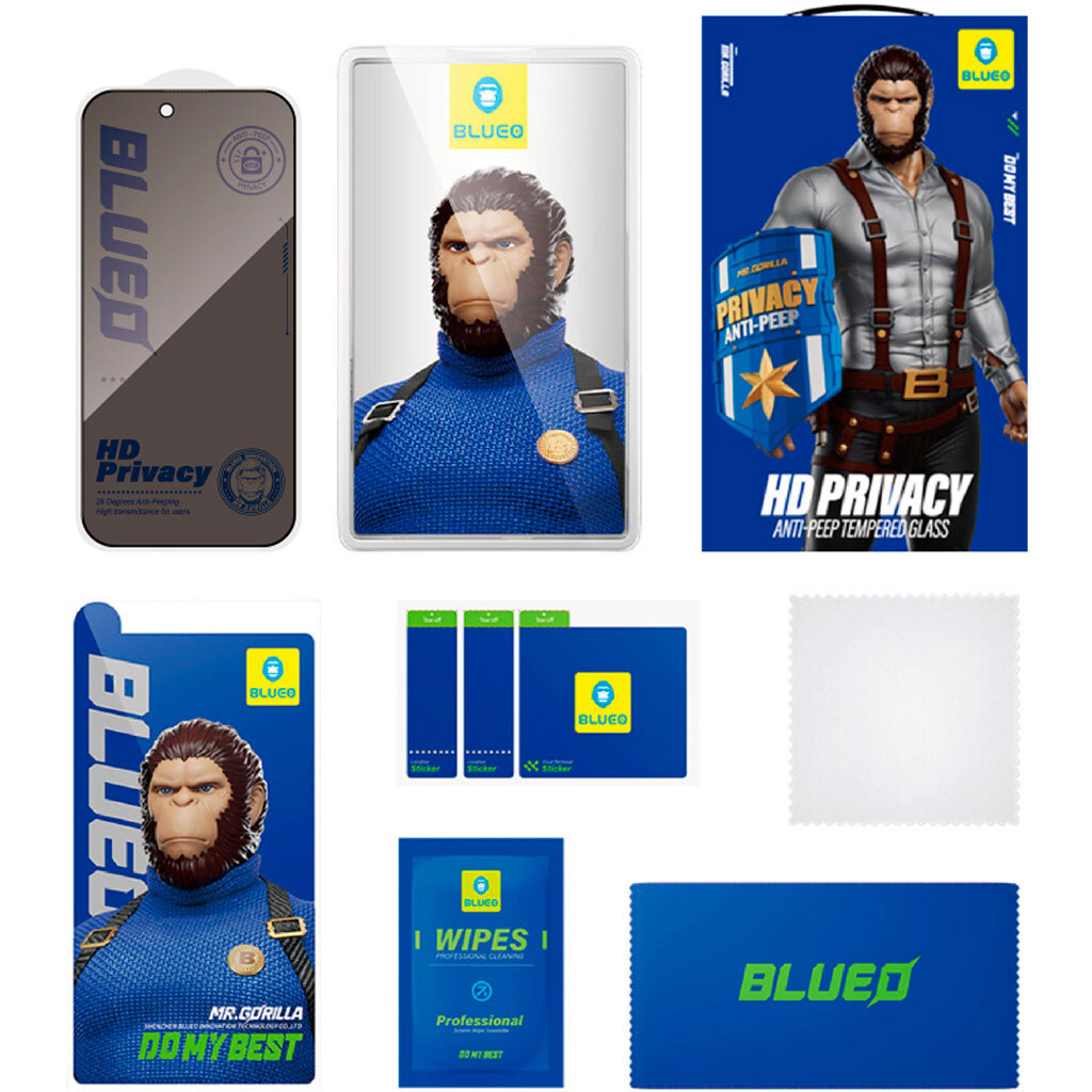 Захисне скло Apple iPhone 18 Pro, Blueo Anti-Peep, Антишпигун, 2.5D, Чорний - № 3 Захисне скло Apple iPhone 18 Pro, Blueo Anti-Peep, Антишпигун, 2.5D, Чорний - № 3